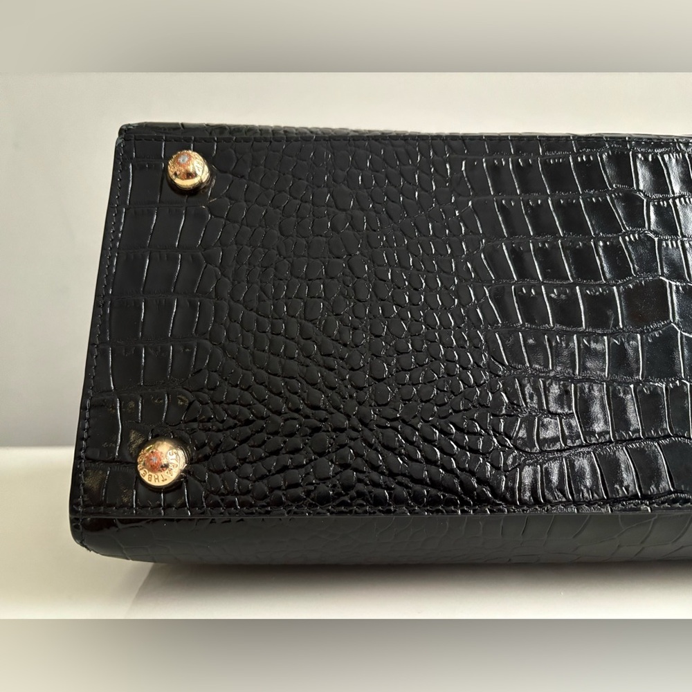 $995 Strathberry Croc Croco Embossed Leather Crossbody Tote Bag Purse Large GUC - Picture 8 of 16